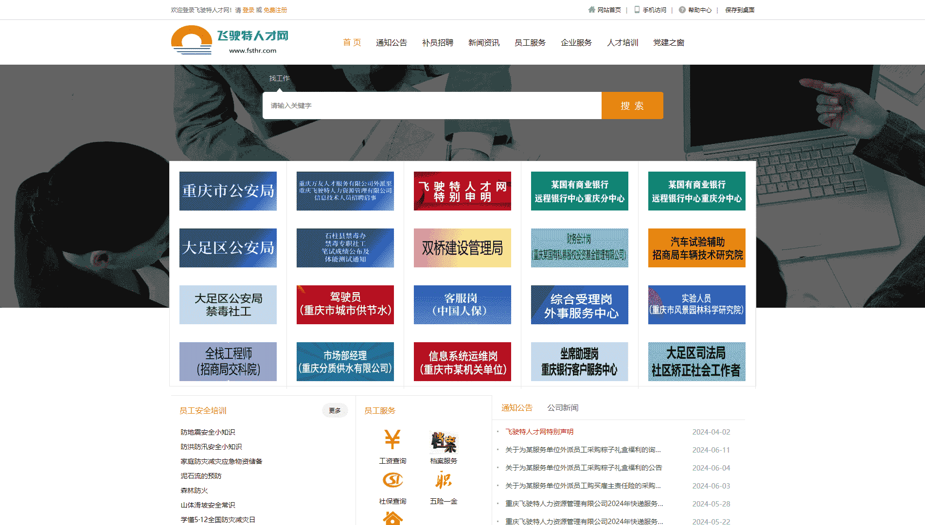 点击查看飞驶特人才网网站首屏快照大图 飞驶特人才网网站首屏快照