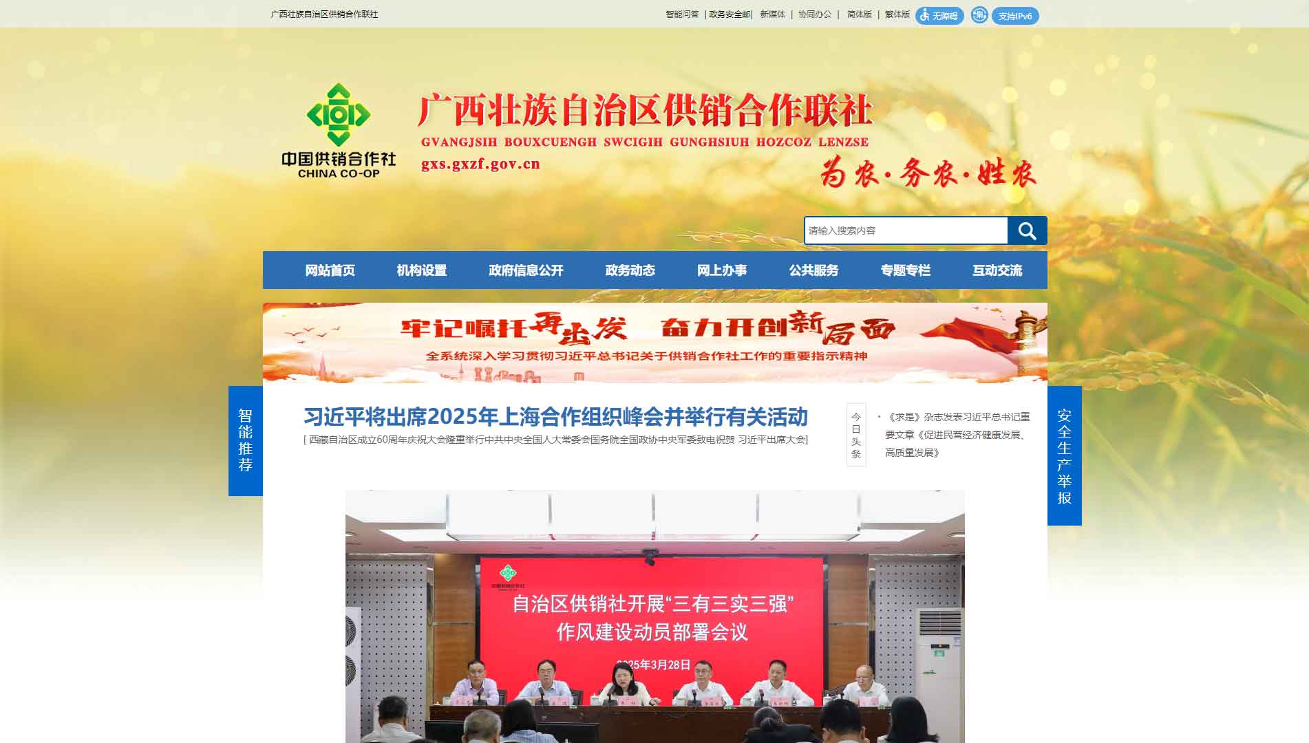 广西供销社网站首屏快照