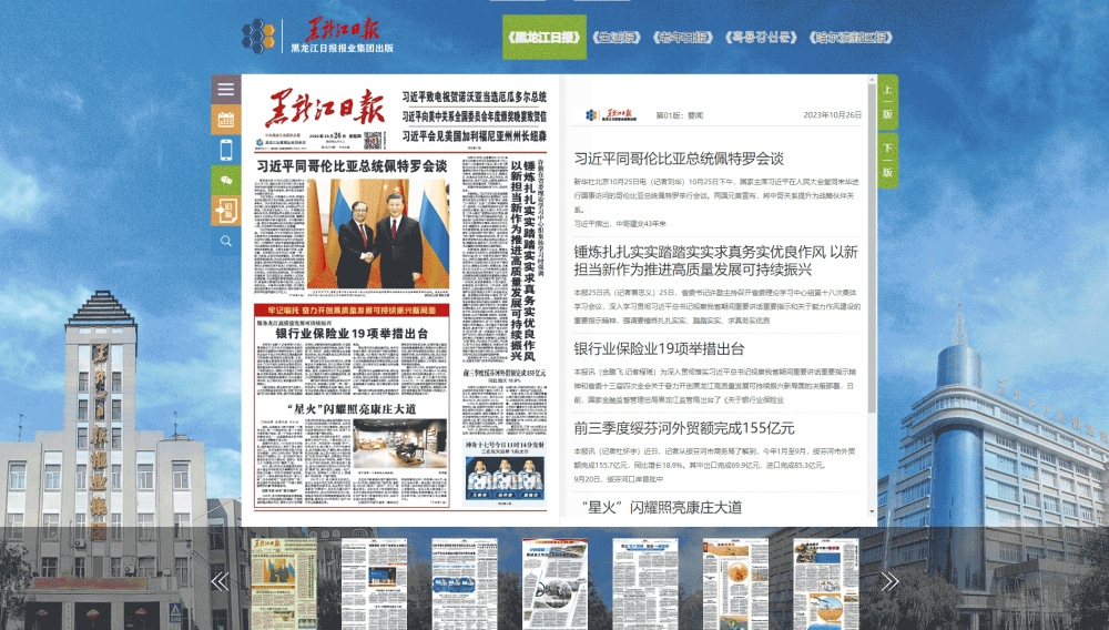 点击查看黑龙江日报网站首屏快照大图 黑龙江日报网站首屏快照
