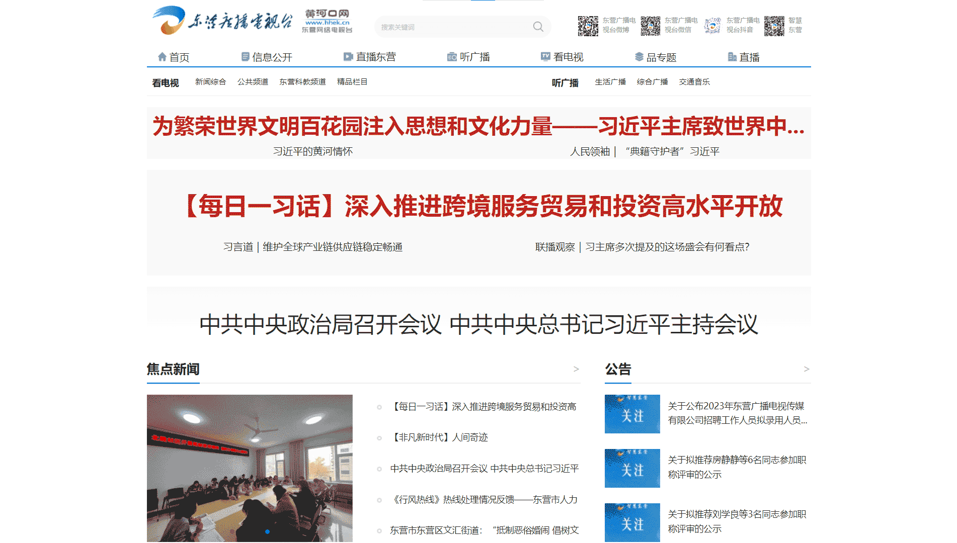 东营网络广播电视台网站首屏快照
