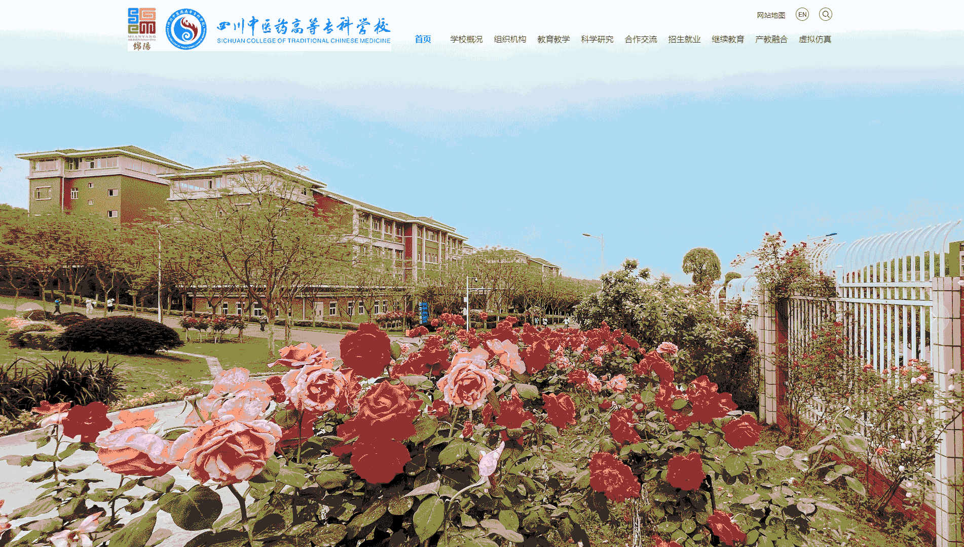 点击查看四川中医药高等专科学校网站首屏快照大图 四川中医药高等专科学校网站首屏快照